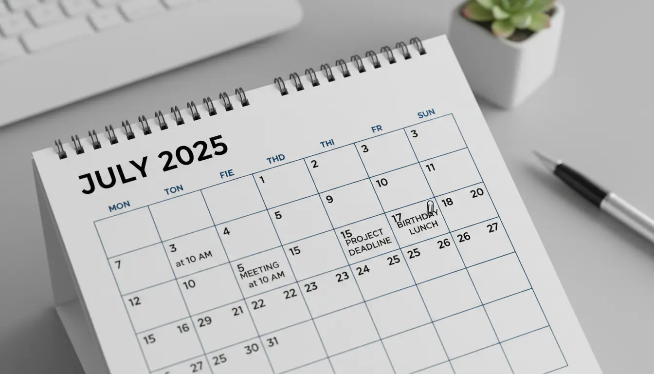 High vector quality rendering of a printable calendar PDF